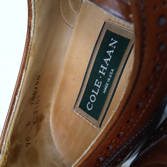 Cole Haan Derby Oxford Wingtip brown leather lace up shoes Mens 9 - Picture 5 of 11